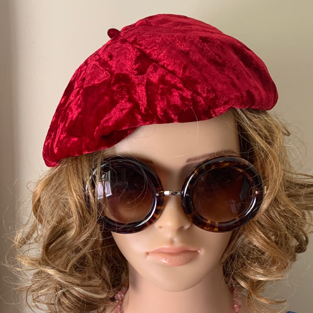 August Hat Company Crushed Red Velvet Beret